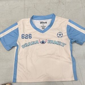 Stitch Ohana Family Kids Jersey - Cream and Blue